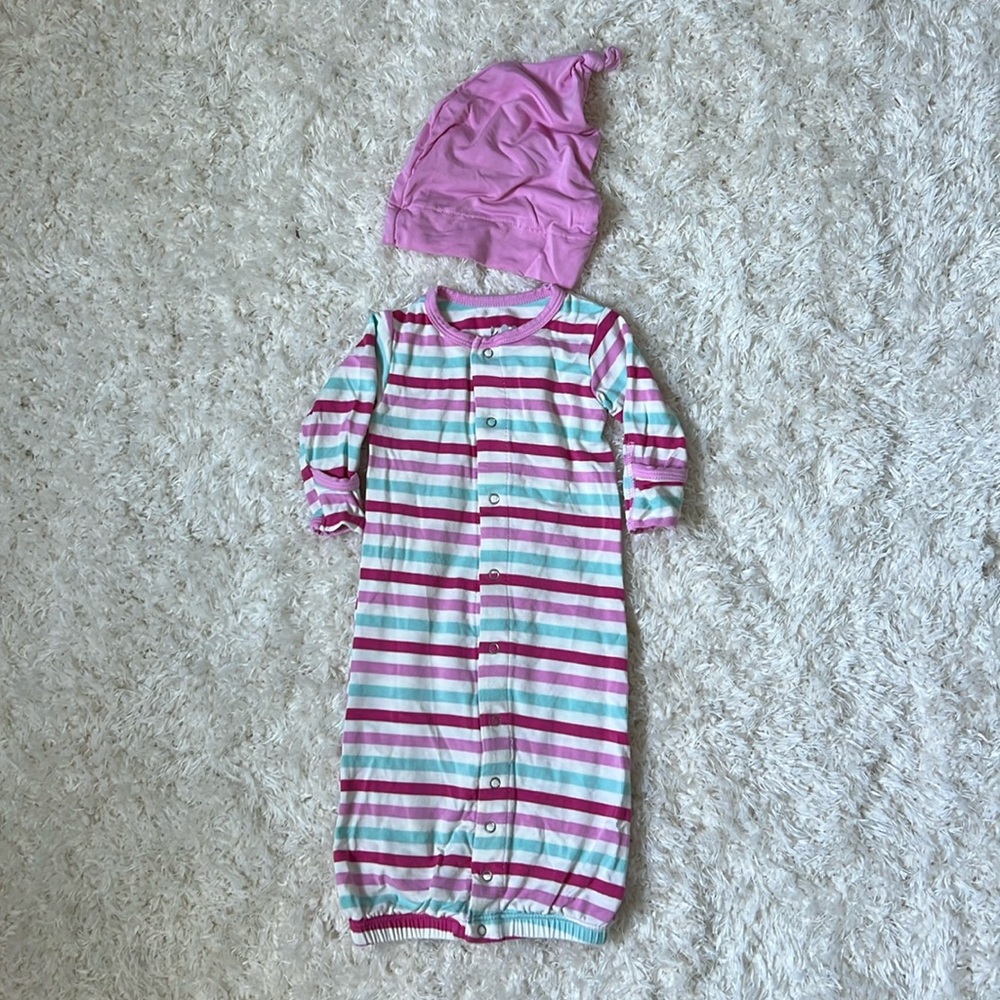 NWOT KicKee Pants Gown/Hat Set